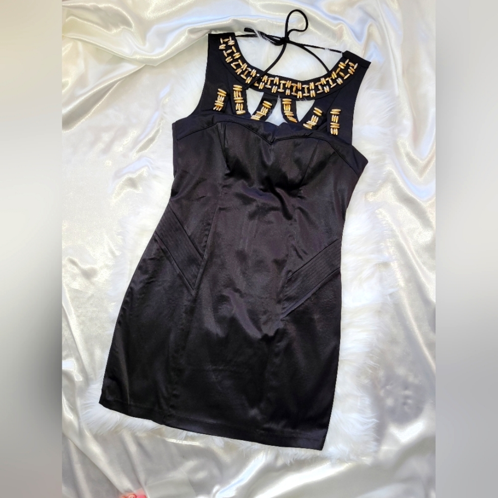 Black midi dress
